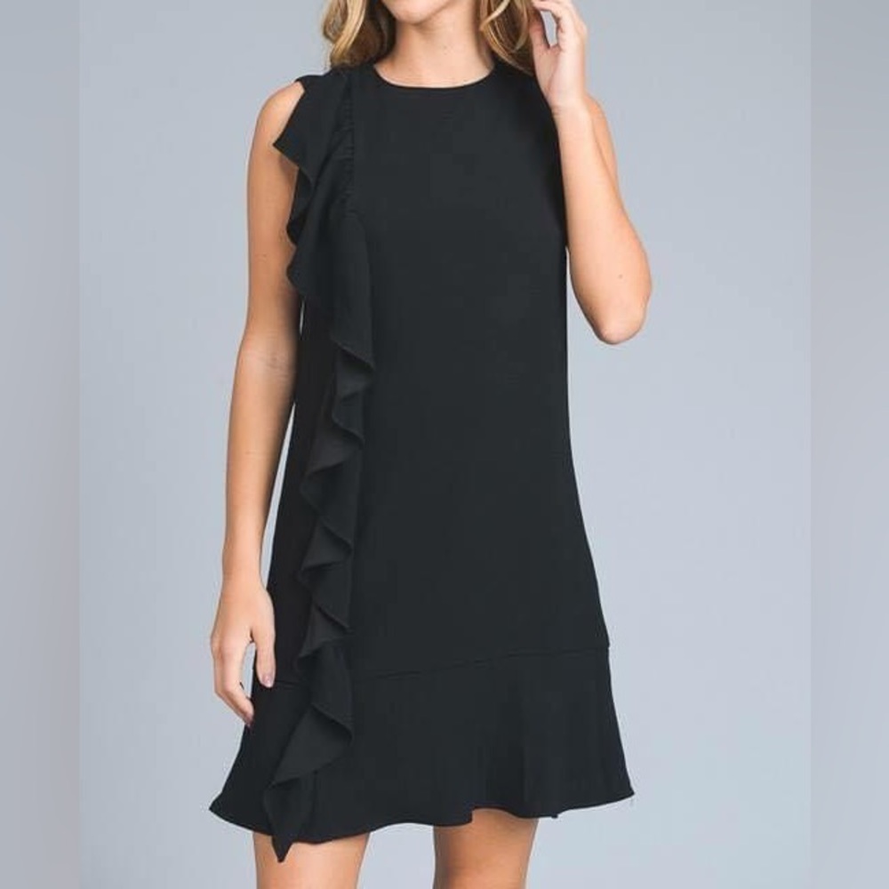 Little Black Dress with ruffle accents size small